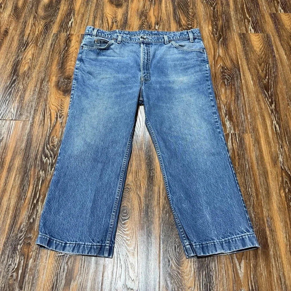 Vintage Levi's 517 Orange Tab Boot Cut Blue Jeans Mens Size 44X30 (40X24 Actual)